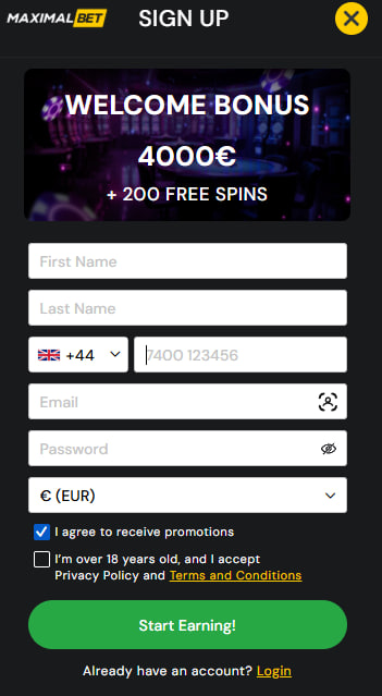 maximalbet casino signup
